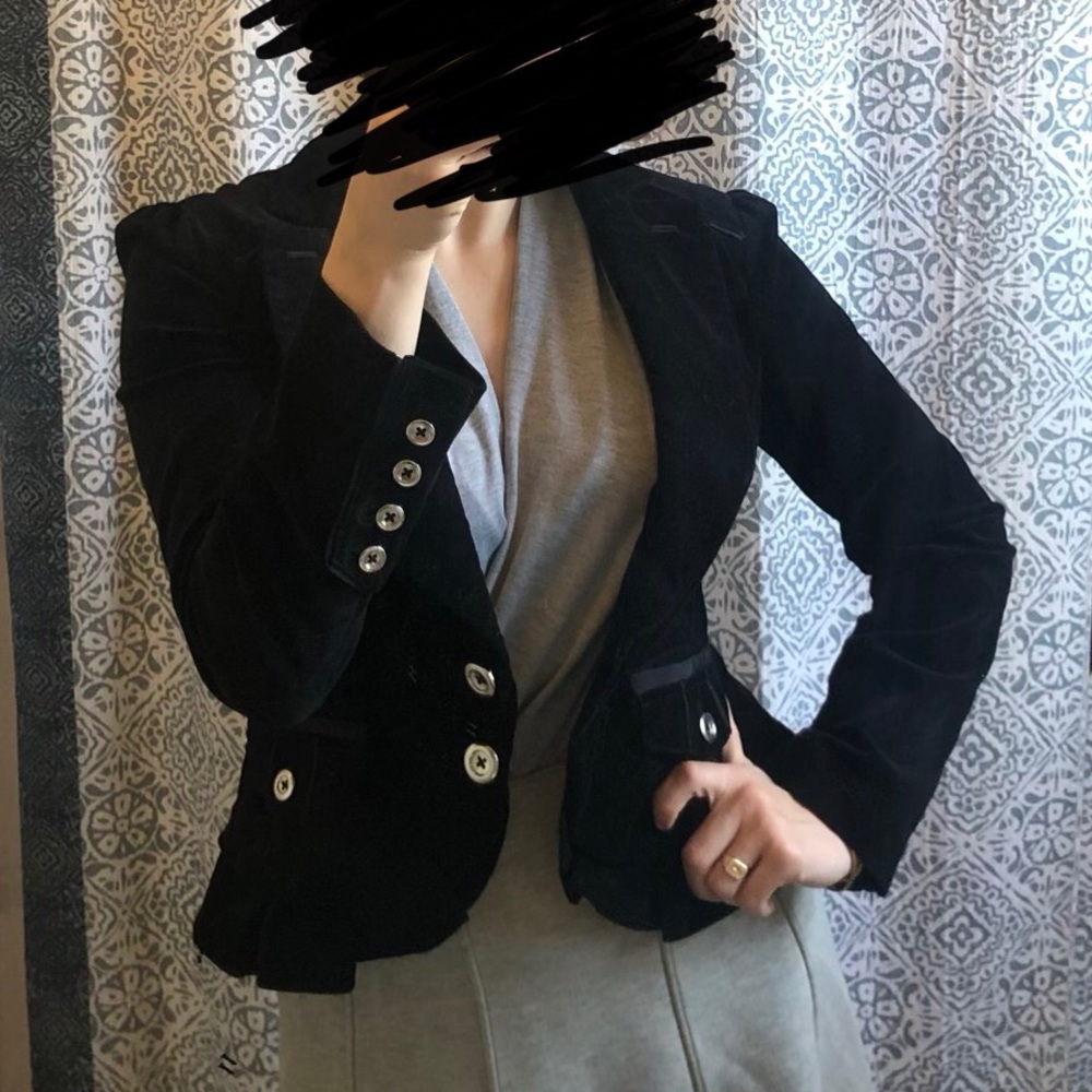 White House Black Market Black Corduroy Blazer
